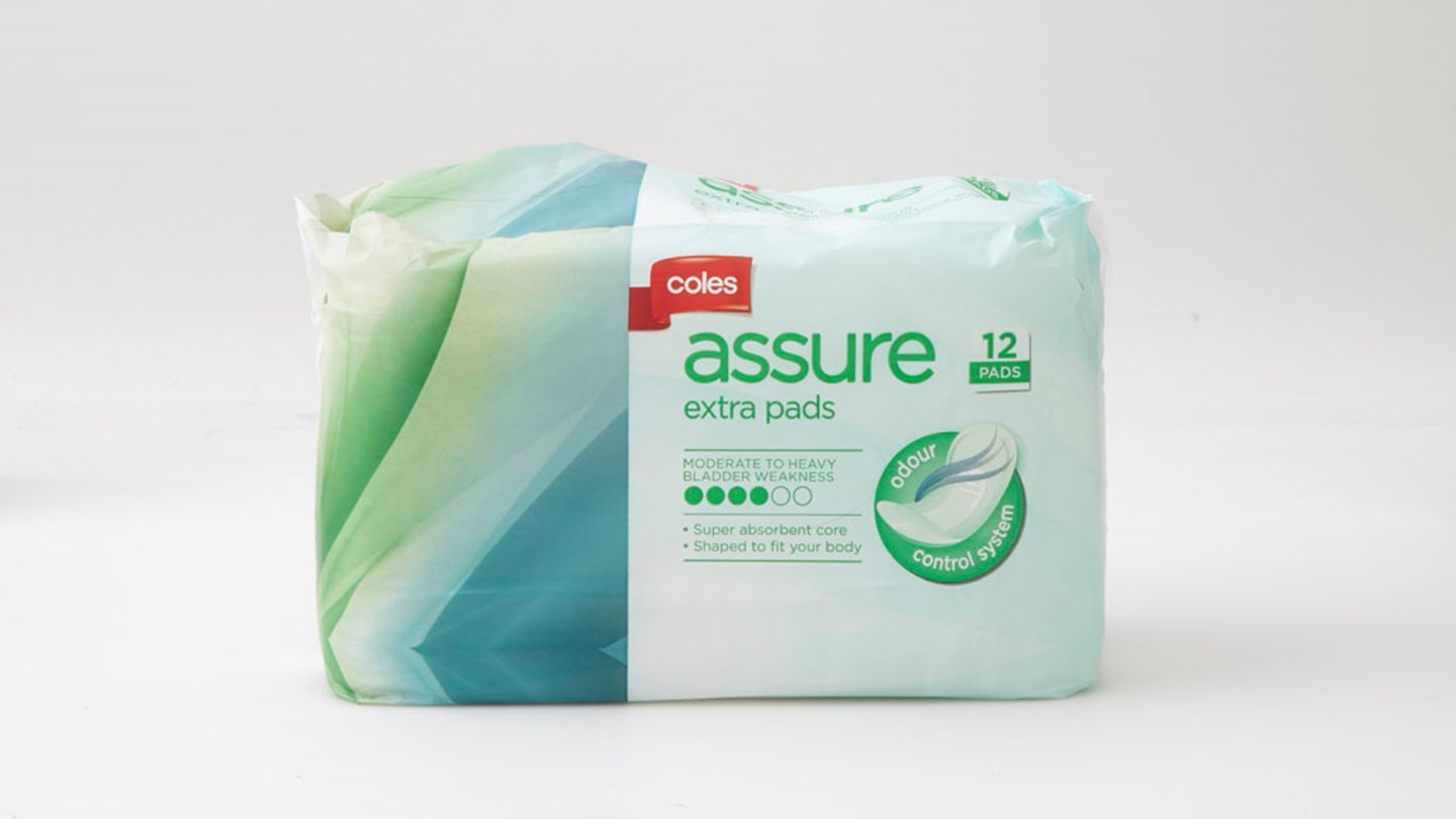 Coles Assure Super Pads Review Incontinence product CHOICE