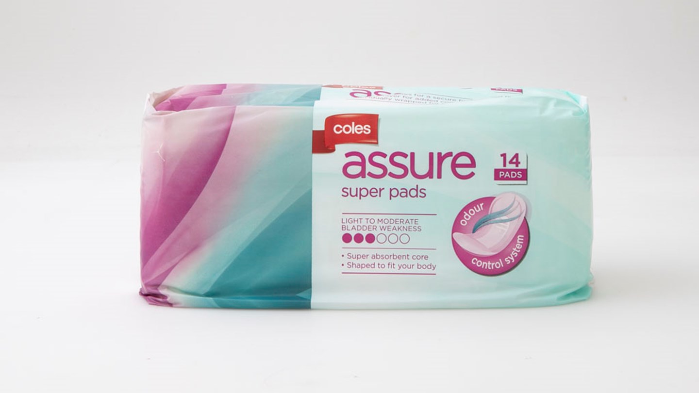 Coles Assure Extra Pads Review Incontinence product CHOICE