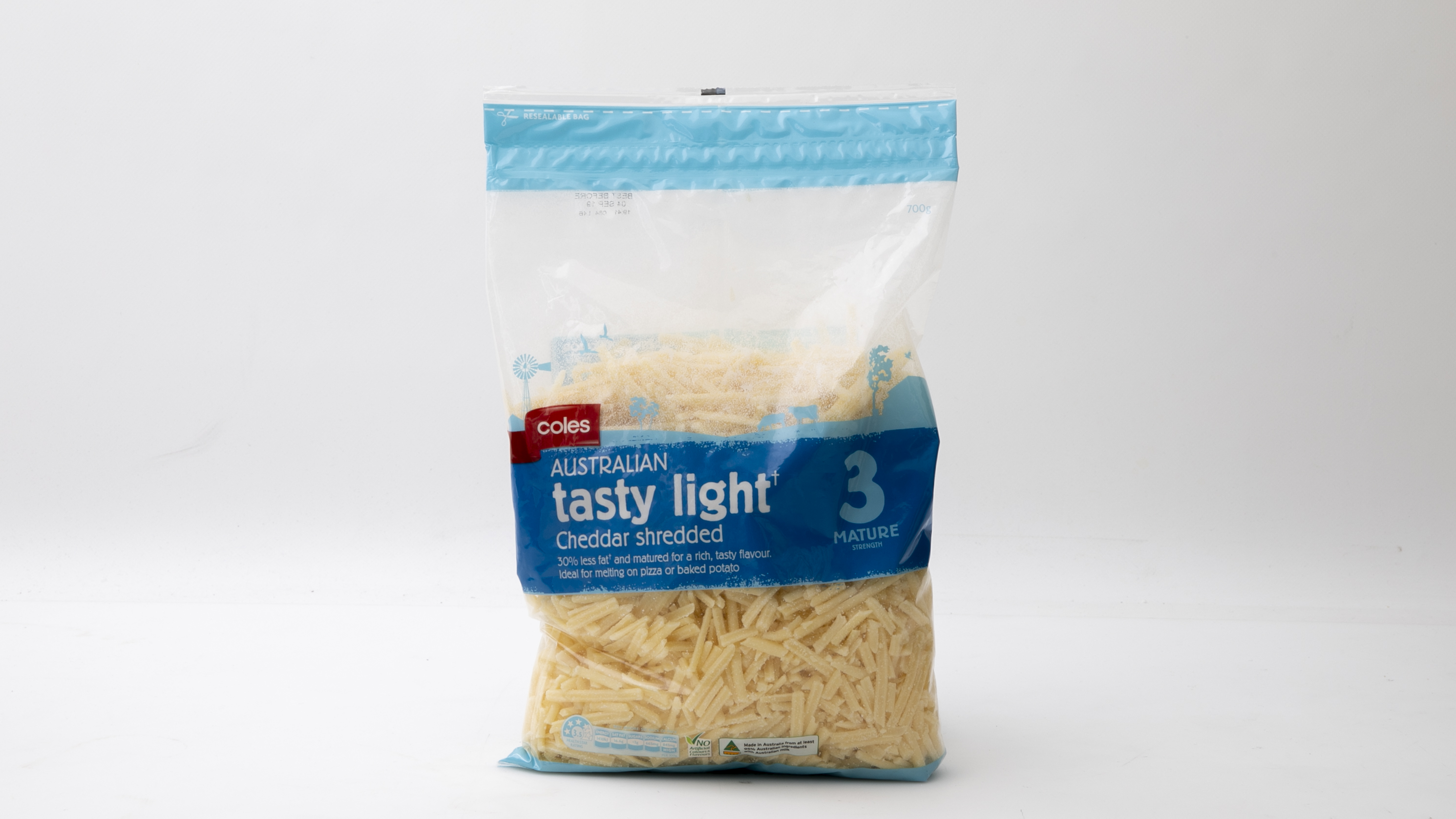 Coles Australian Tasty Light Cheddar Shredded Review Shredded cheese