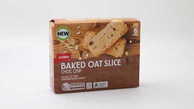 Coles Baked Oat Slice Choc Chip