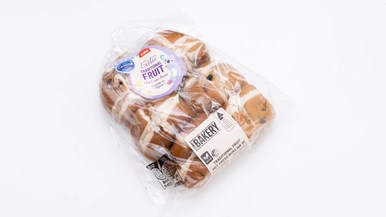 Coles Bakery Traditional Fruit Hot Cross Buns