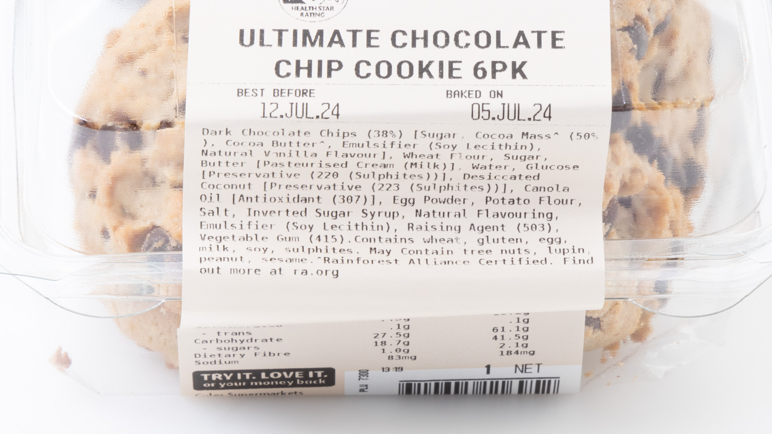 Coles (Bakery) Ultimate Chocolate Chip Cookie 40% Chocolate Chip