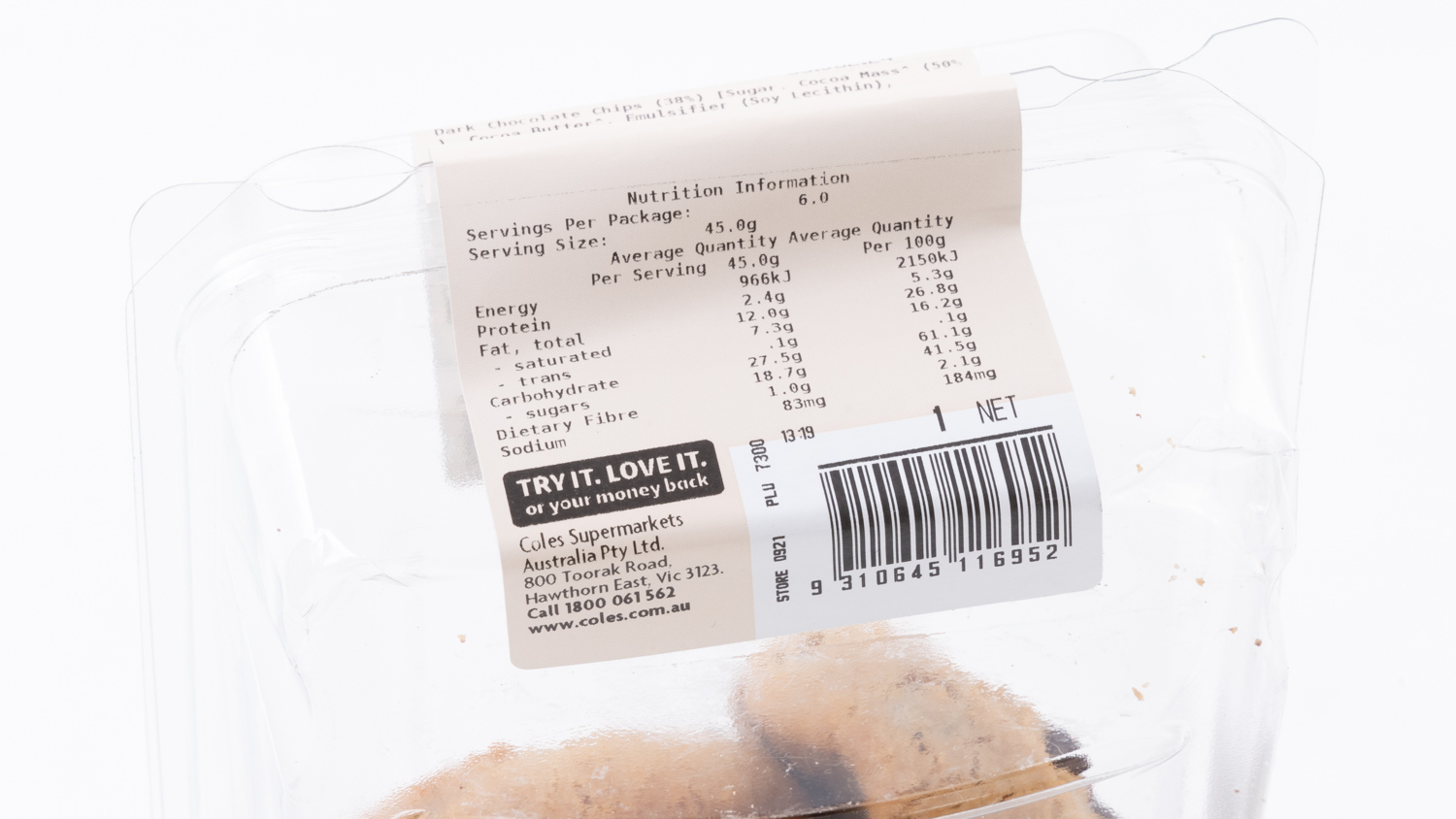Coles (Bakery) Ultimate Chocolate Chip Cookie 40% Chocolate Chip