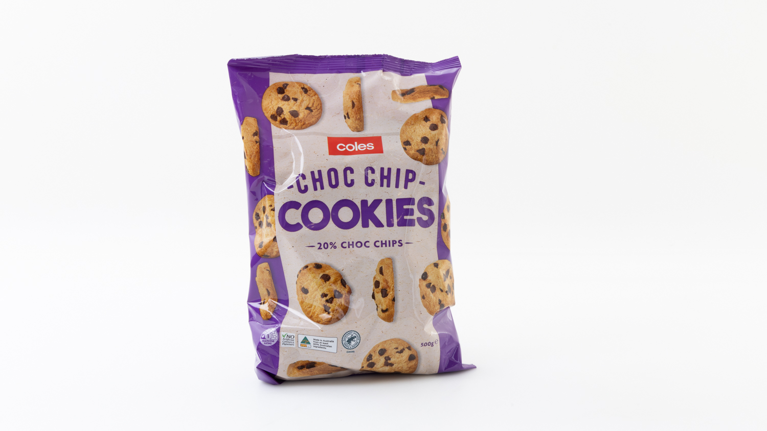 Coles Choc Chip Cookies 20% Choc Chip
