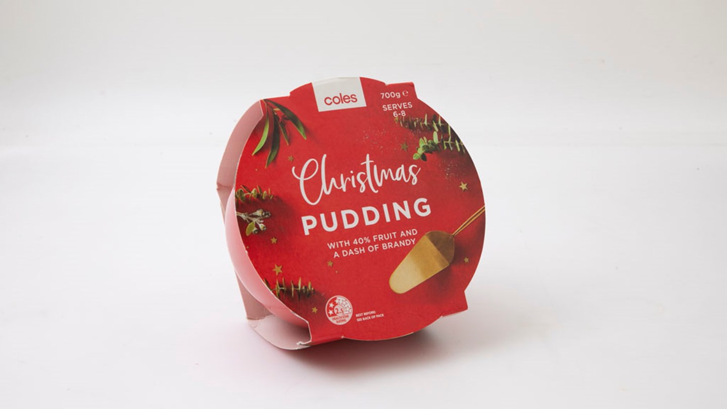 Coles 9 Month Matured Christmas Pudding Review Christmas pudding CHOICE
