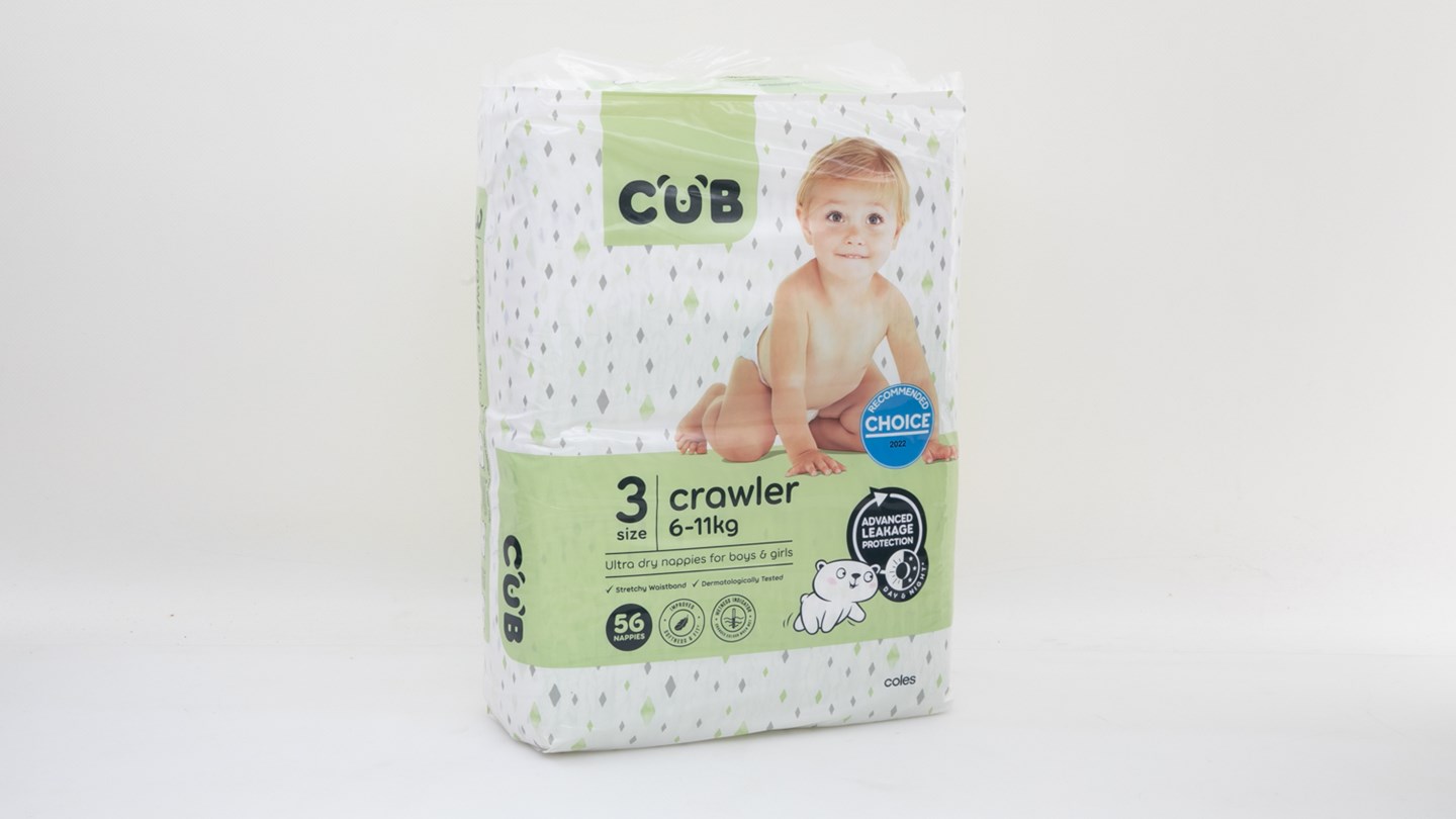 Coles CUB Infant Size 2 Review Disposable nappy CHOICE