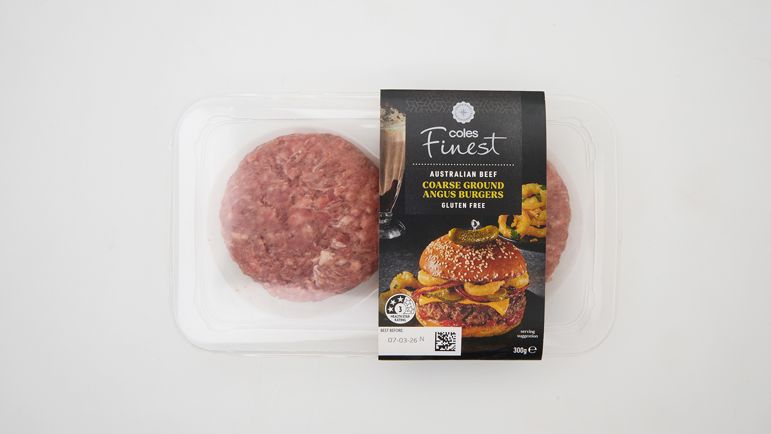 Coles Finest  Course Ground Angus Burgers