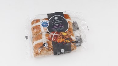 Coles Finest Luxurious Fruit Hot Cross Buns 4 pack
