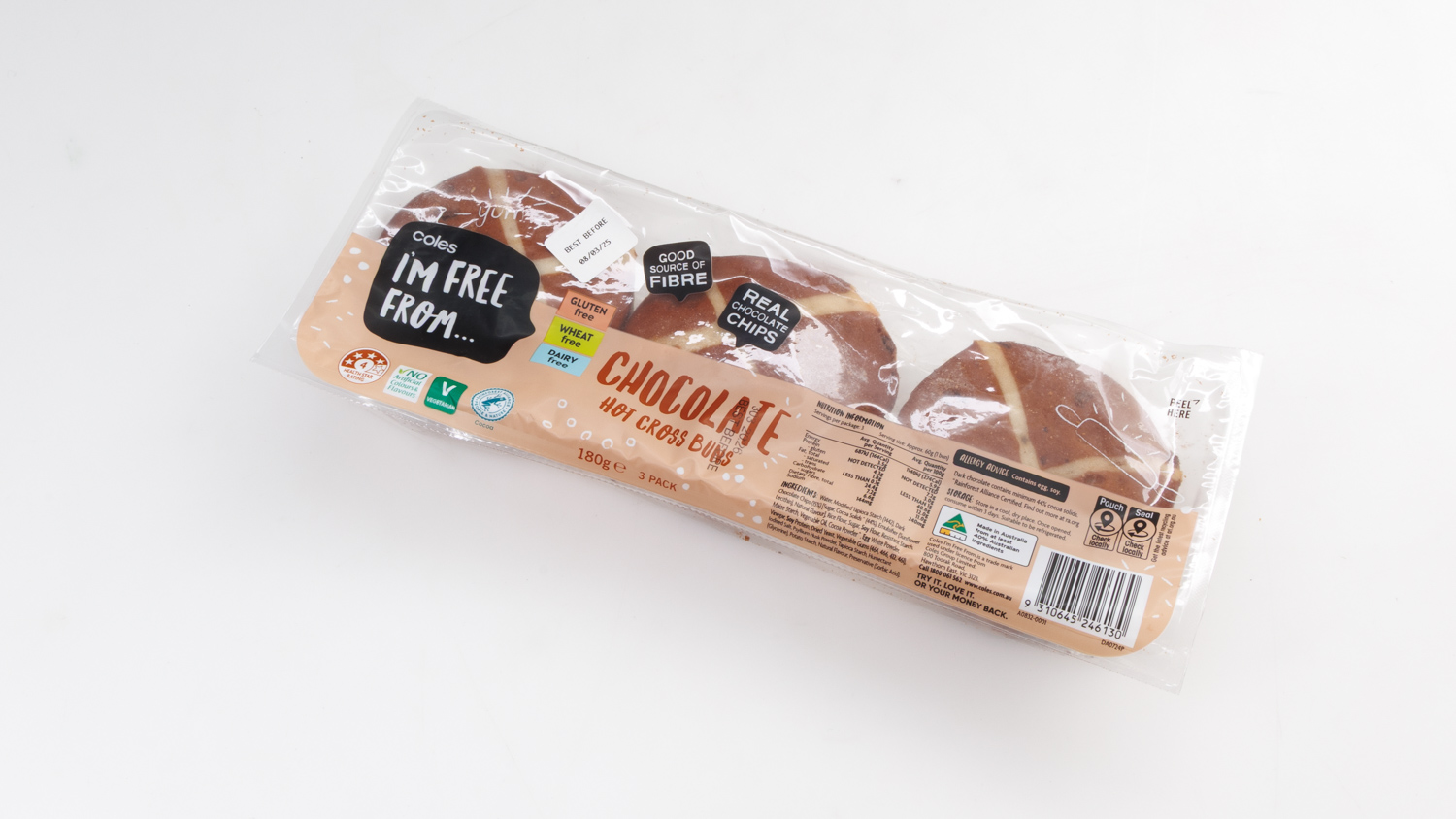 Coles I'm Free From Gluten, Wheat & Dairy Chocolate Hot Cross Buns