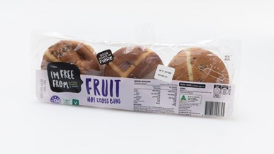 Coles I'm Free From Gluten, Wheat & Dairy Fruit Hot Cross Buns