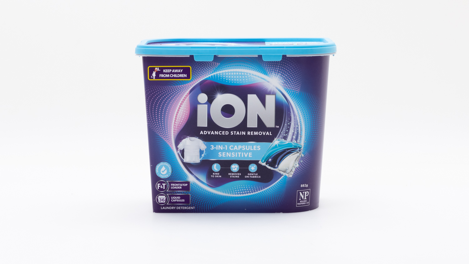 Coles Ion Advanced Stain Removal 3-in-1 Capsules Sensitive Top Loader