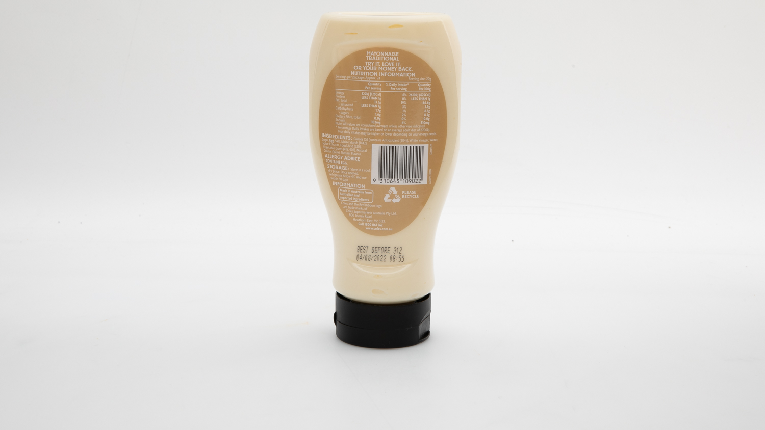 Coles Mayonnaise Traditional