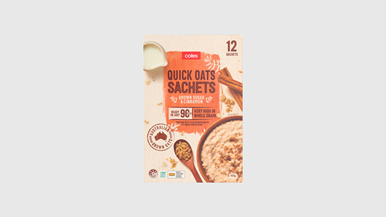 Coles Quick Oats Sachets Brown Sugar and Cinnamon