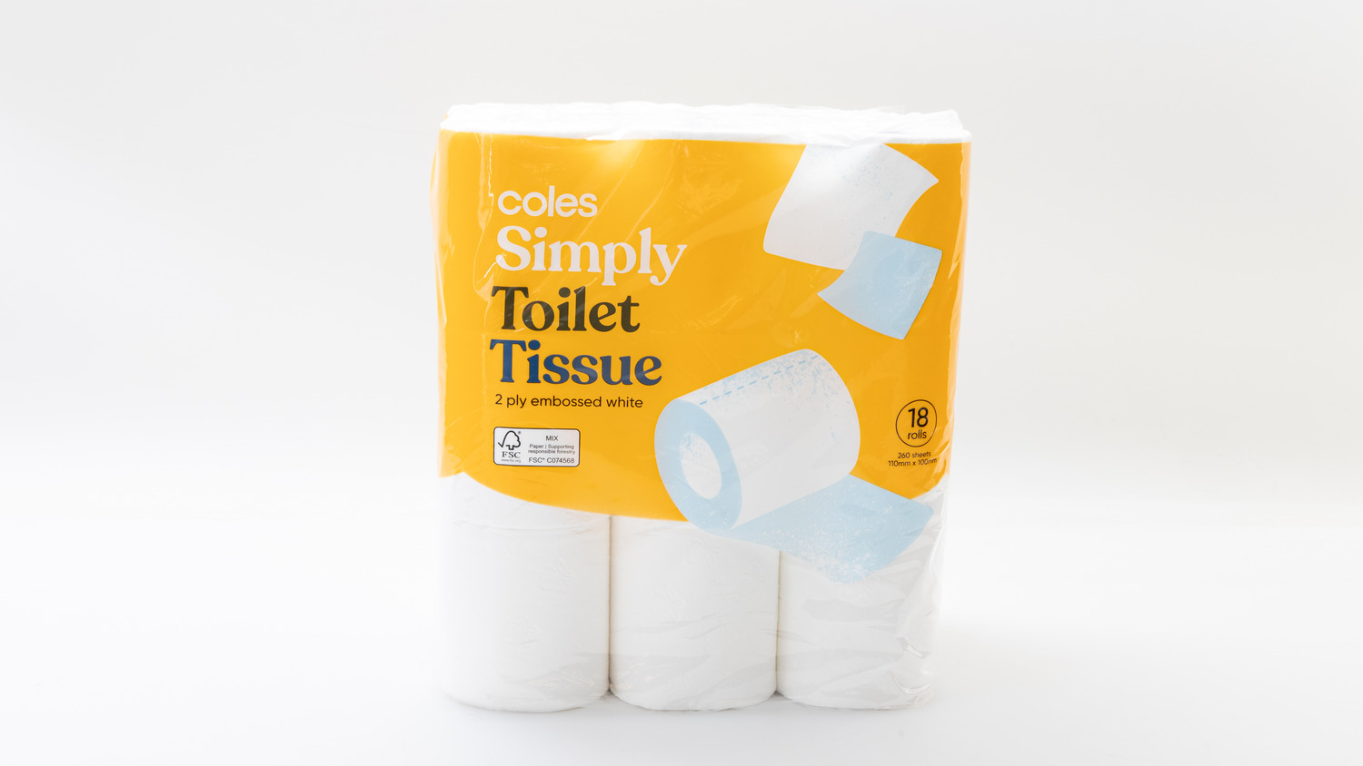 Coles Simply 2 ply Embossed White Toilet Tissue