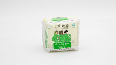 Cottons Organic Ultra-thin Pads Regular with wings