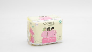 Cottons Organic Ultra-thin Pads Super with wings