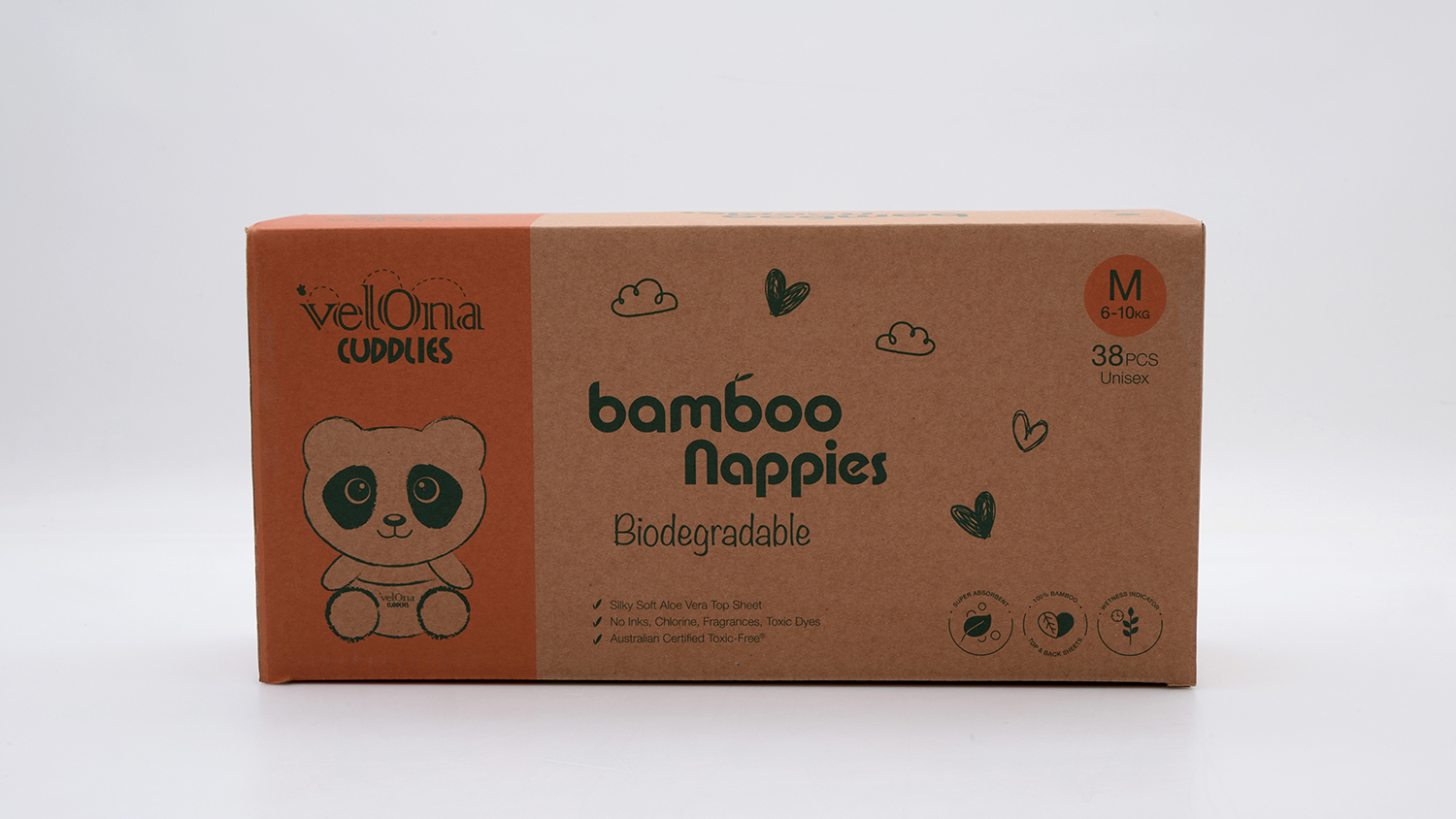 Cuddlies Bamboo Eco Nappies Size M Medium Crawler