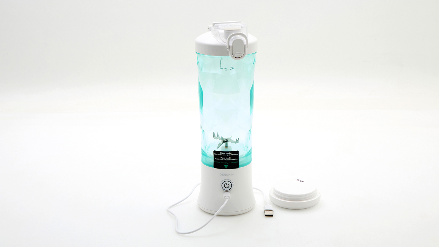 Denokin Portable Blender, 600ml Personal Size Blender for Shakes and Smoothies