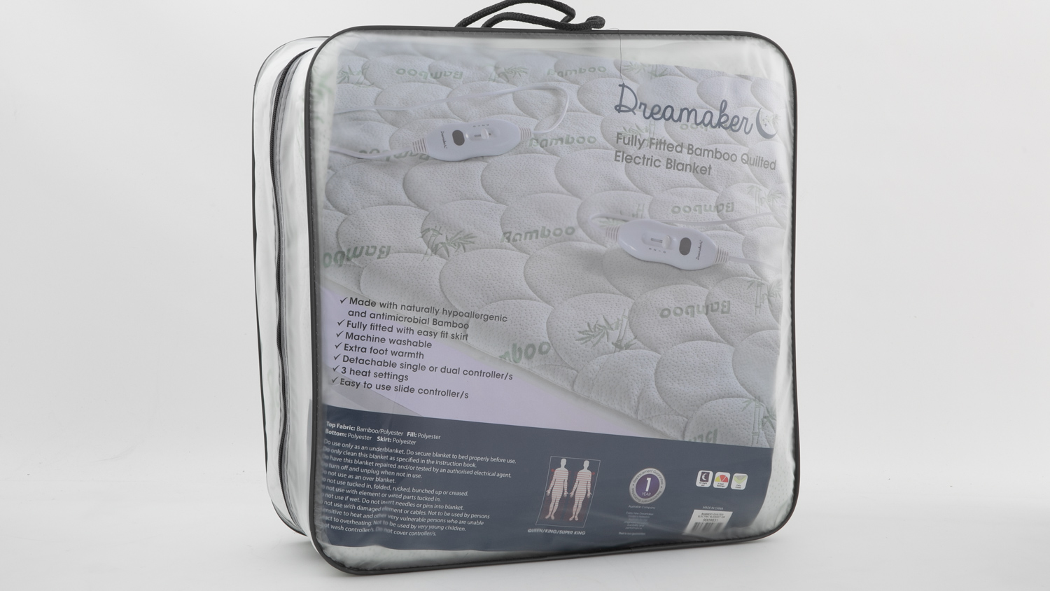 Dreamaker Fully Fitted Bamboo Quilted Electric Blanket TH203x152-2XC/9009831 carousel image