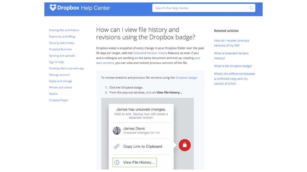 Dropbox Online storage