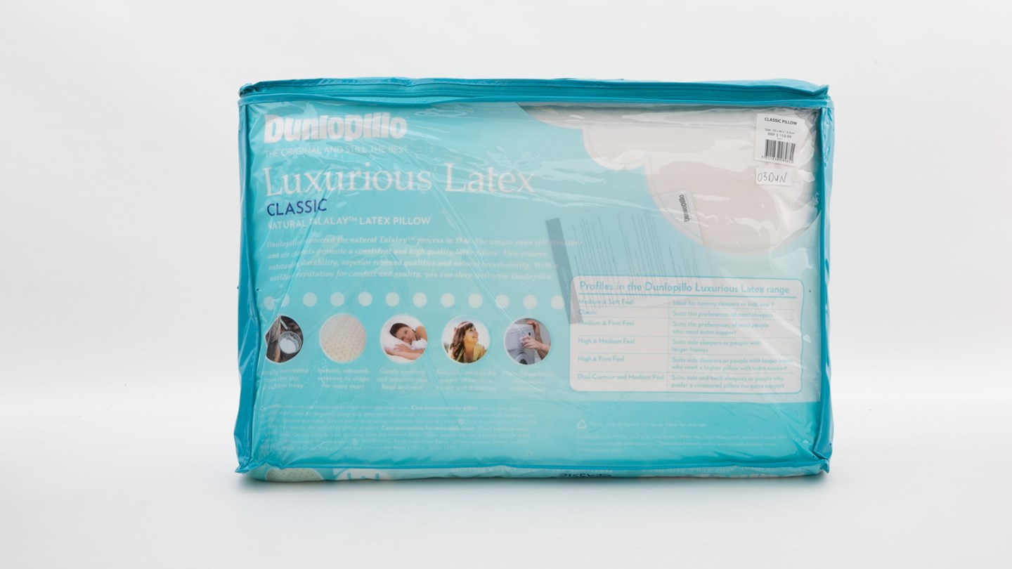 Dunlopillo Luxurious Latex Classic Review Best rated pillows CHOICE