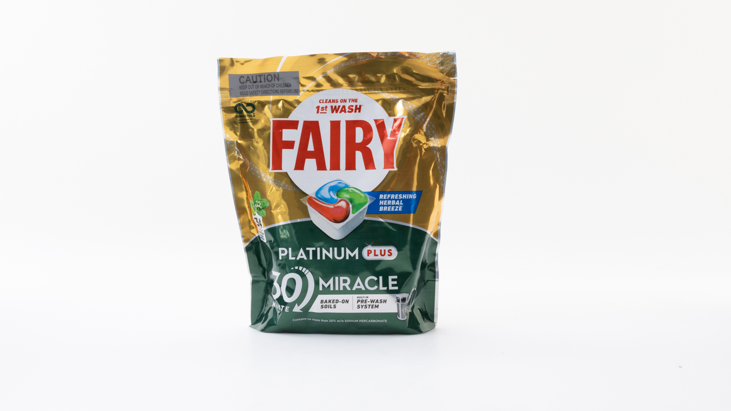 Fairy Platinum Plus 30 Minute Miracle Dishwasher Capsules Fresh Scent