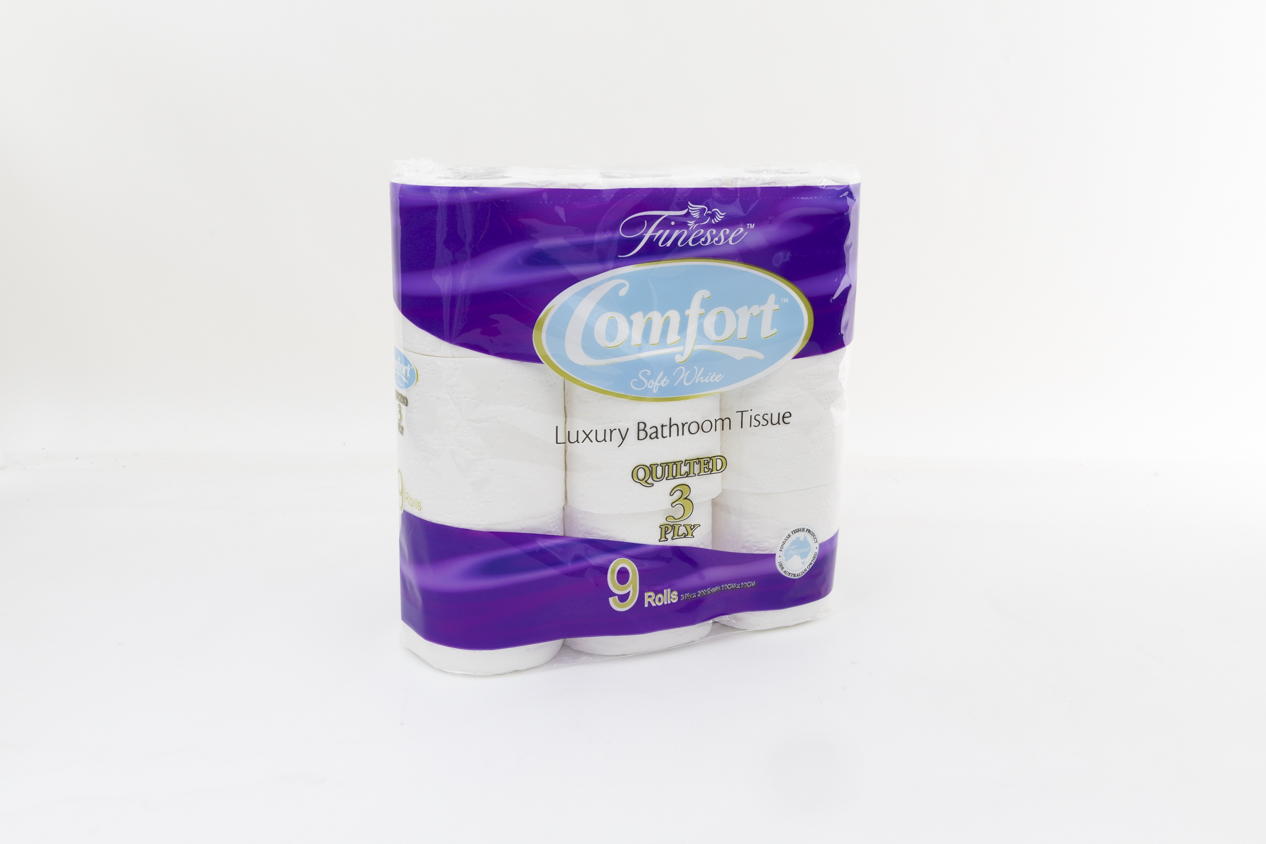 Finesse Comfort Soft White Luxury Bathroom Tissue Quilted 3 ply carousel image