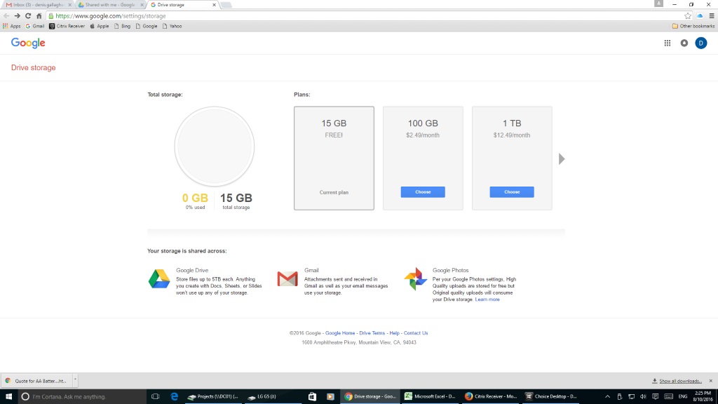 Google Drive Online storage