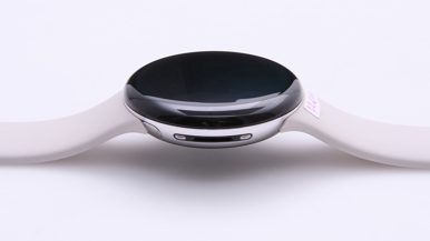 Google Pixel Watch 4 45mm LTE Polished Silver Aluminum Case, Porcelain Active band