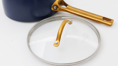 Greenpan Padova Saucepan With Lid, Dark Blue - 18cm