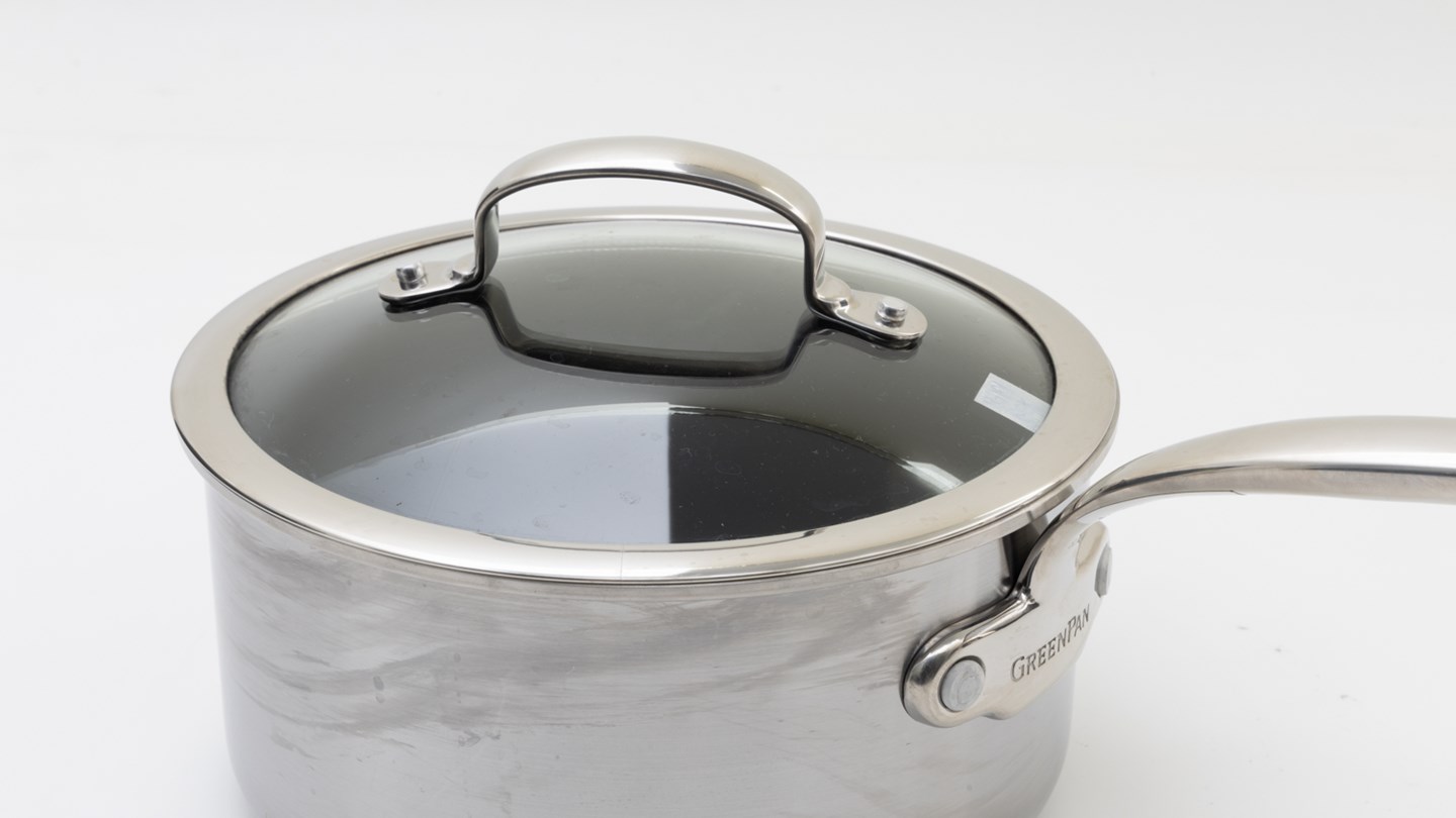 Greenpan Premiere Saucepan with Lid, Stainless Steel 20cm