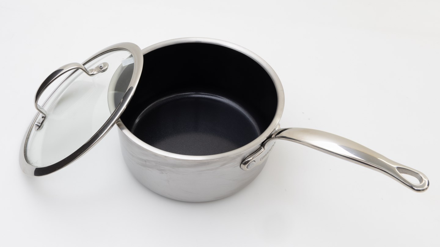 Greenpan Premiere Saucepan with Lid, Stainless Steel 20cm