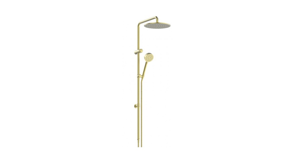 Greens Textura Twin Shower Rail Brushed Brass 183906