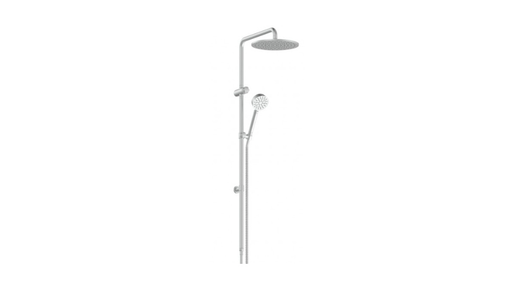 Greens Textura Twin Shower Rail Brushed Stainless 183903