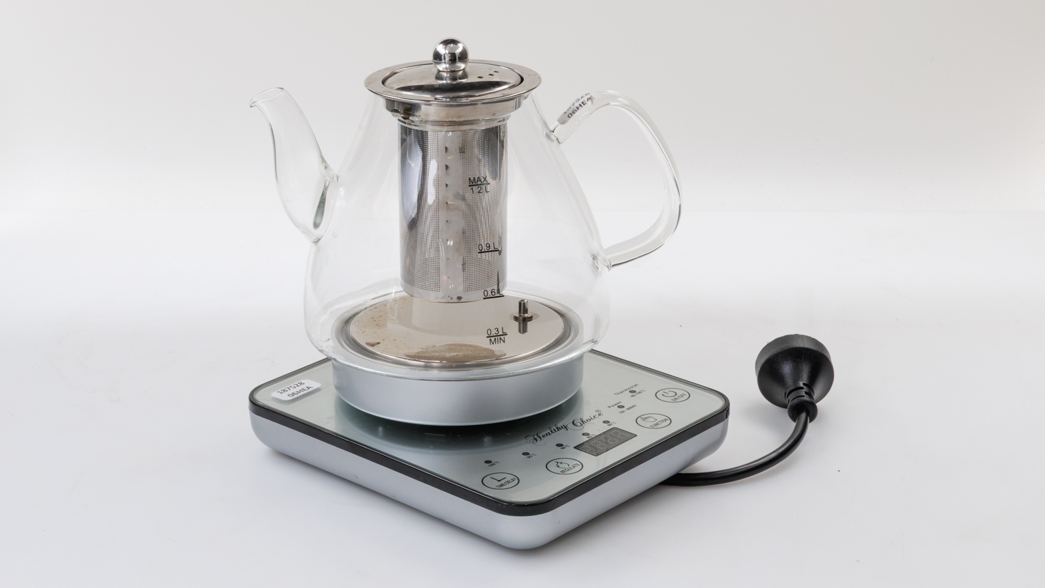Healthy Choice 1.2L Digital Glass Kettle with Tea Infuser SK200