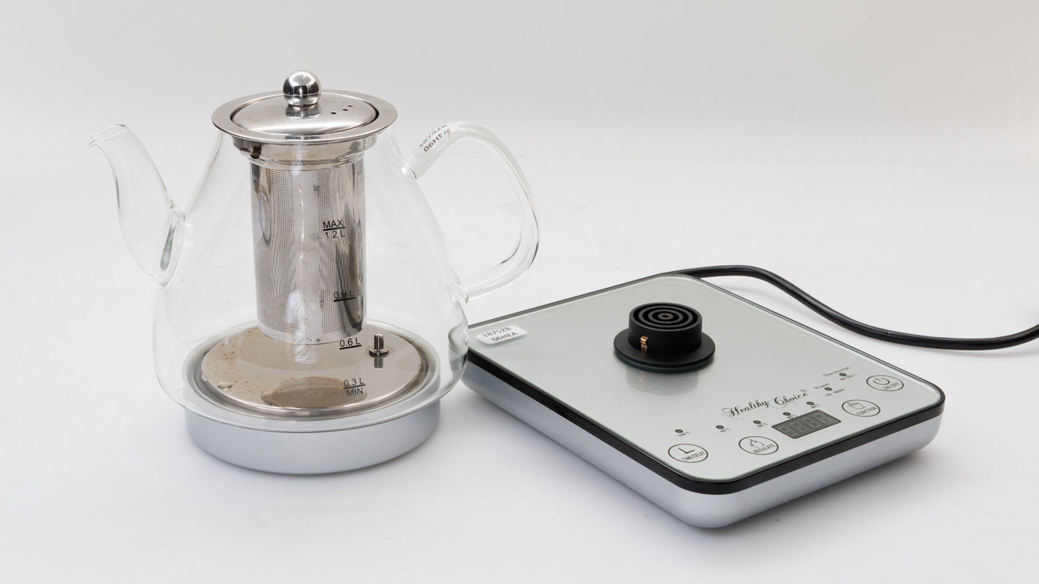 Healthy Choice 1.2L Digital Glass Kettle with Tea Infuser SK200