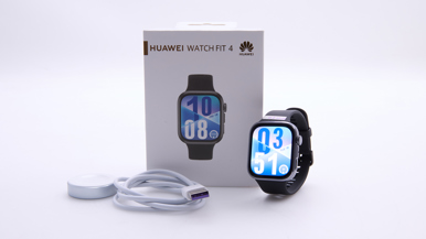 Huawei Watch Fit 4 Matt Black Aluminium Case (Black Fluoroelastomer Strap)