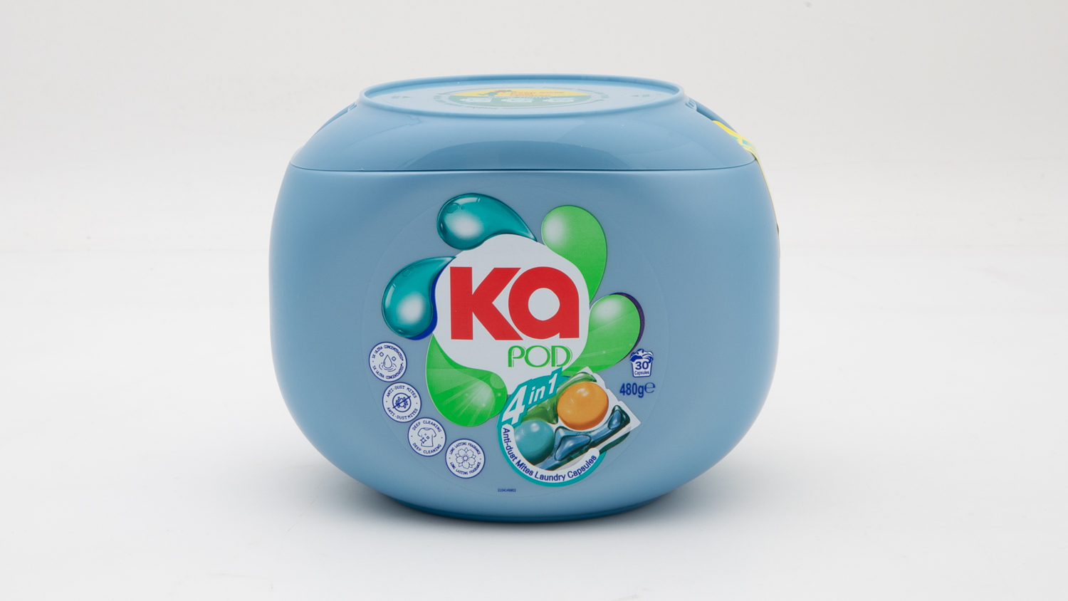Ka Pod 4 in 1 Anti-dust Mites Laundry Capsules 30 Capsules 480g Front Loader carousel image