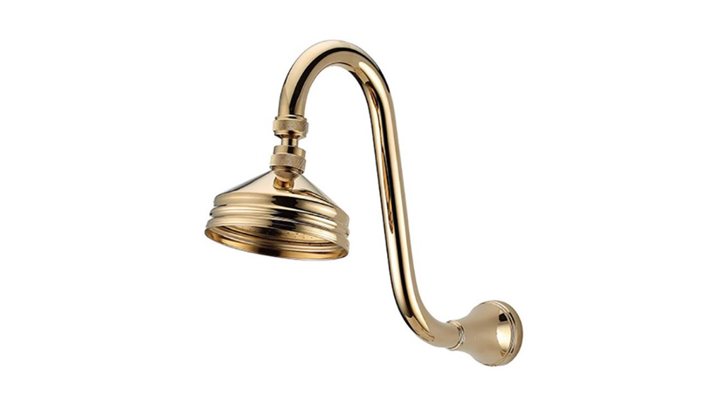 Kado Kado Era Gooseneck Shower Arm & Rose Brass Gold 9507550