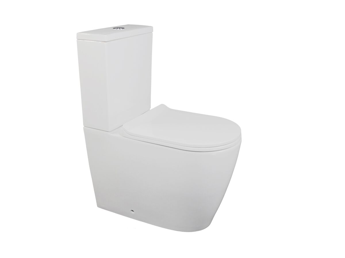 Kado Lux Close Coupled Back to Wall Overheight Back Inlet Toilet Suite with Thin Soft Close