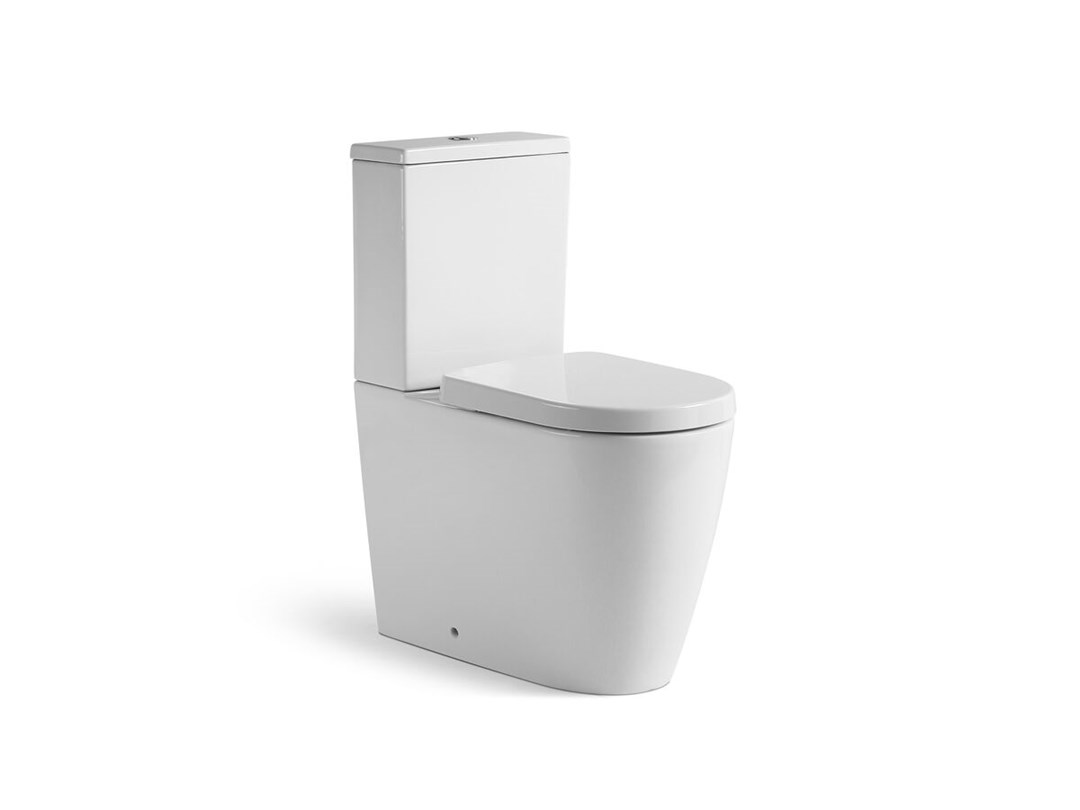 Wolfen 800 Close Coupled Back to Wall Rimless Toilet Suite with Single
