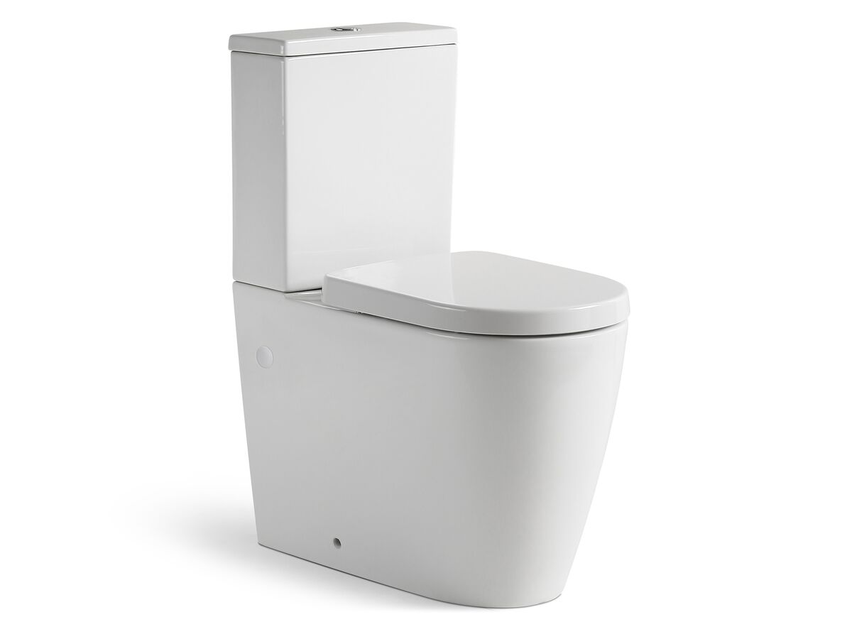 Kado Lux Close Coupled Back To Wall Rimless Overheight Bottom Inlet Toilet Suite with Soft Close Quick Release Seat carousel image