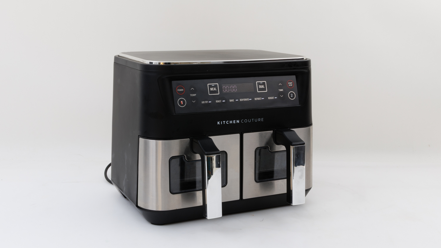 Kitchen Couture  Dual View Stainless Steel Air Fryer Silver 10L