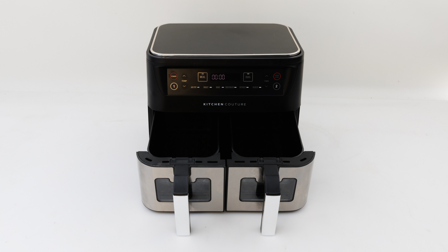 Kitchen Couture Dual View Stainless Steel Air Fryer Silver 10L