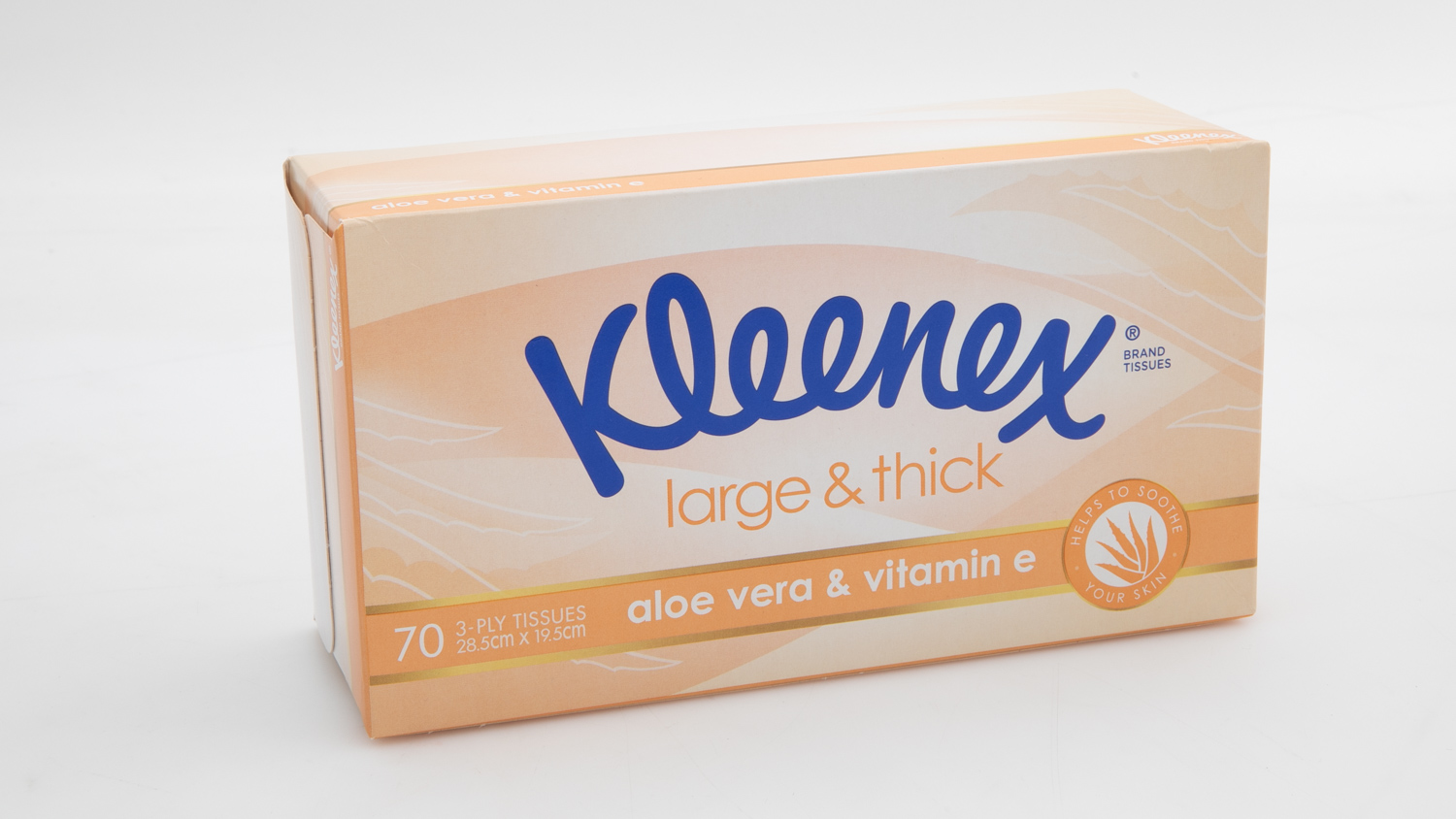 Kleenex Large & Thick Aloe Vera & Vitamin E 3 ply 70 tissues carousel image