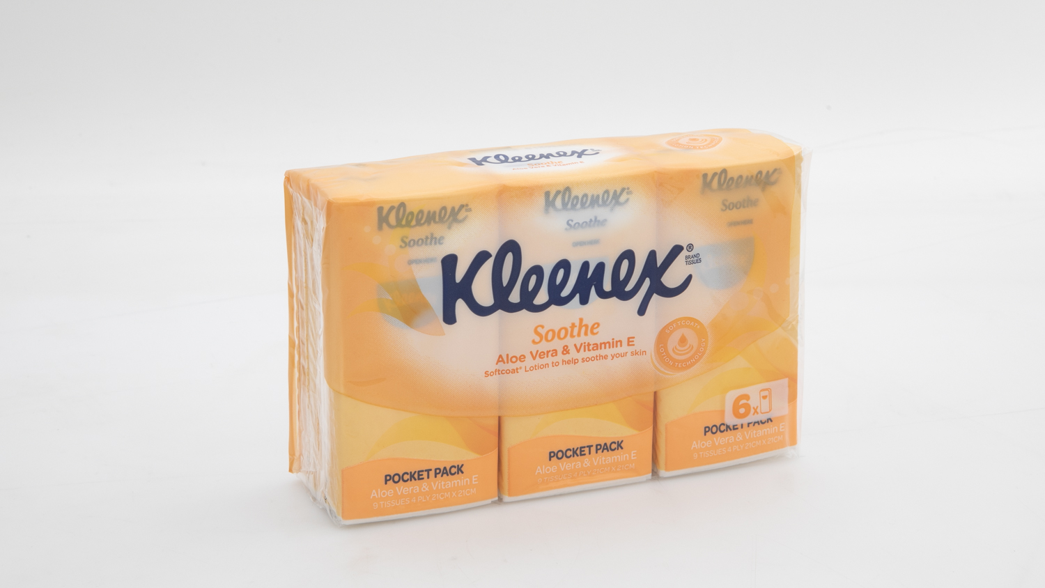 Kleenex Soothe Aloe Vera & Vitamin E Pocket Pack 4 ply 9 tissues