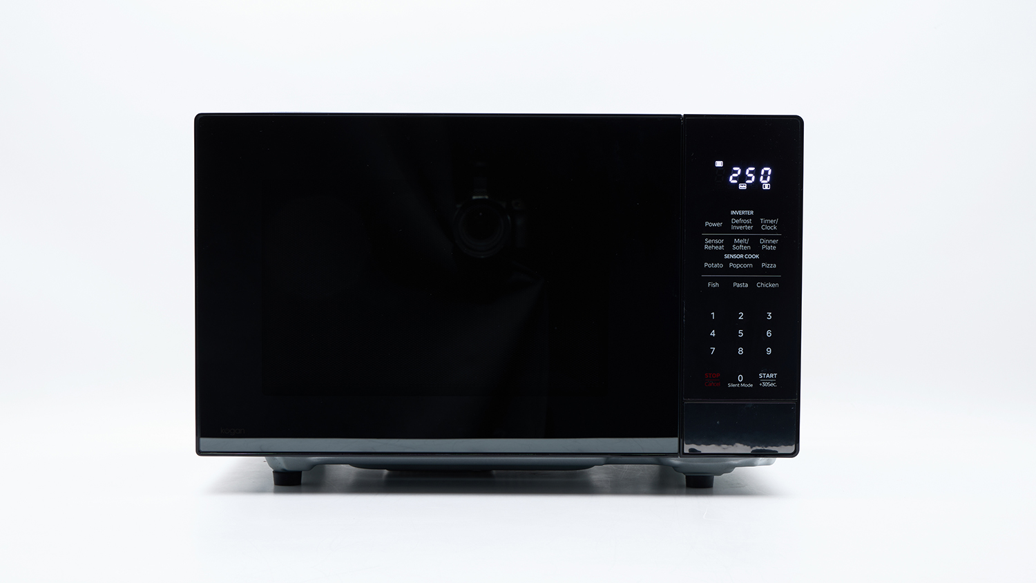 Kogan 32L Inverter Flatbed Microwave with Mirror Finish KAGMA32FBMA