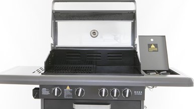 Matador Boss 4 Burner BBQ with cabinet and side burner
