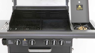 Matador Boss 4 Burner BBQ with cabinet and side burner