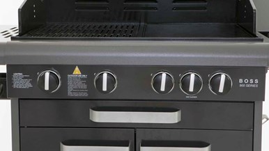 Matador Boss 4 Burner BBQ with cabinet and side burner